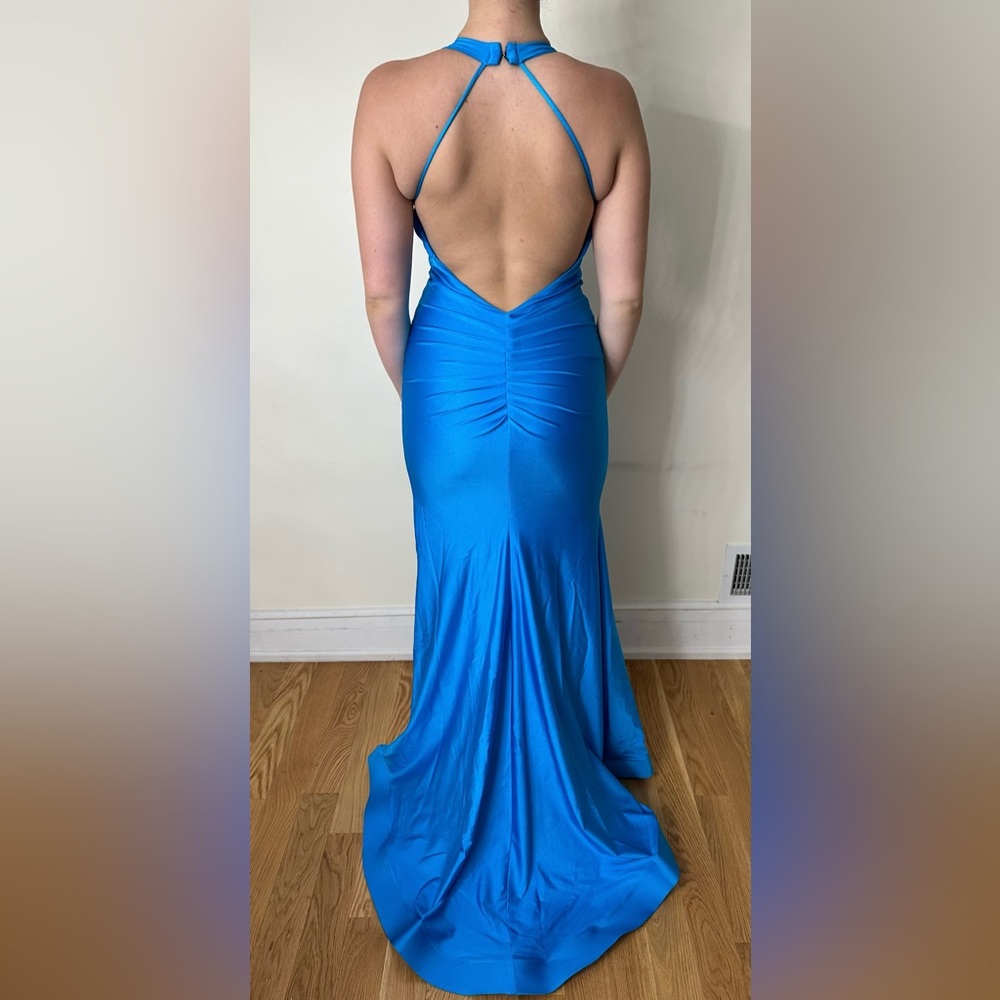 Royal Blue Open-Back Long Slit Prom Dress/Evening Dress/Event Gown